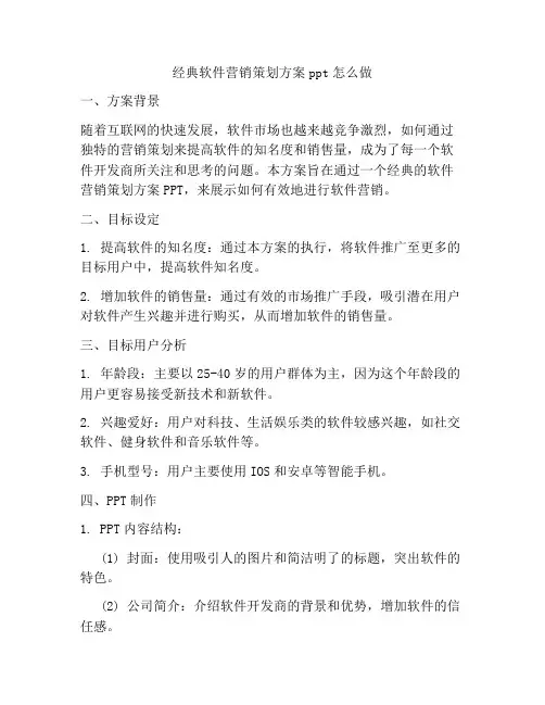 经典软件营销策划方案ppt怎么做
