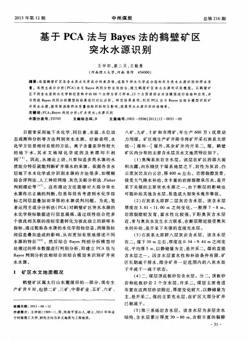 基于PCA法与Bayes法的鹤壁矿区突水水源识别