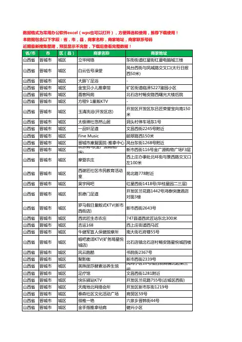 2020新版山西省晋城市城区休闲娱乐工商企业公司商家名录名单黄页联系电话号码地址大全355家
