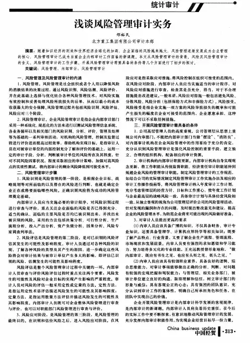 浅谈风险管理审计实务
