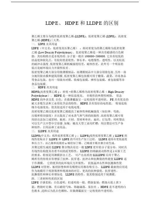LDPE、HDPE及LLDPE的区别.doc
