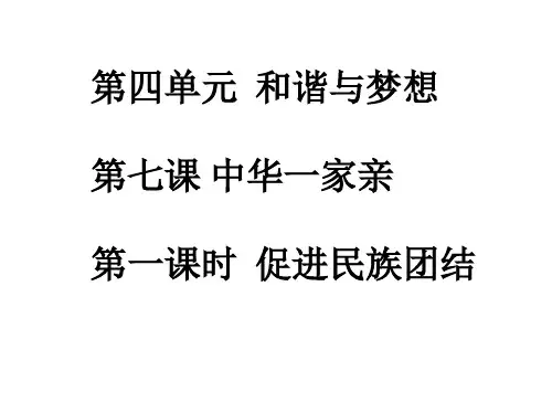 人教部编版道德与法治九年级上册7.1促进民族团结课件(共21张PPT)