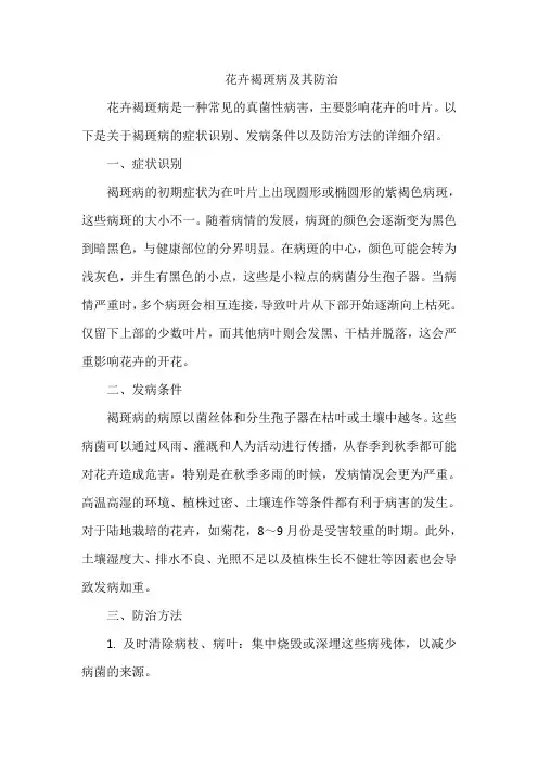 花卉褐斑病及其防治