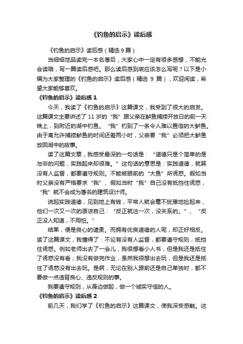 《钓鱼的启示》读后感（精选9篇）
