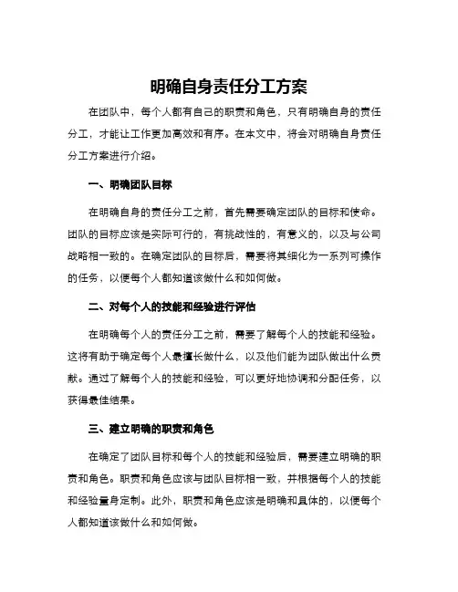 明确自身责任分工方案