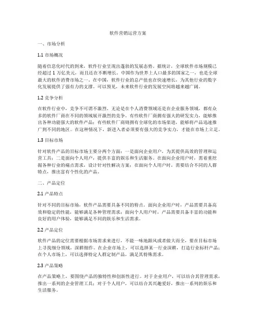 软件营销运营方案