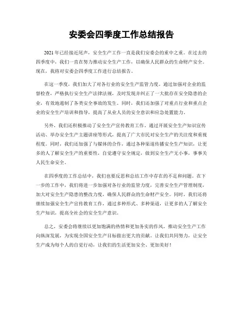 安委会四季度工作总结报告