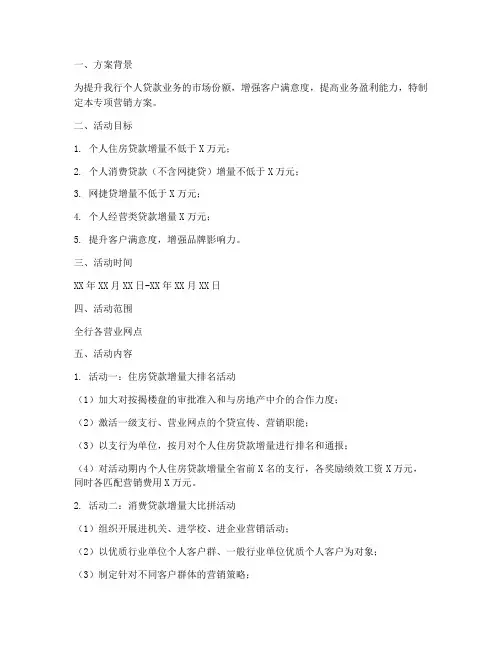 个贷专项营销方案模板