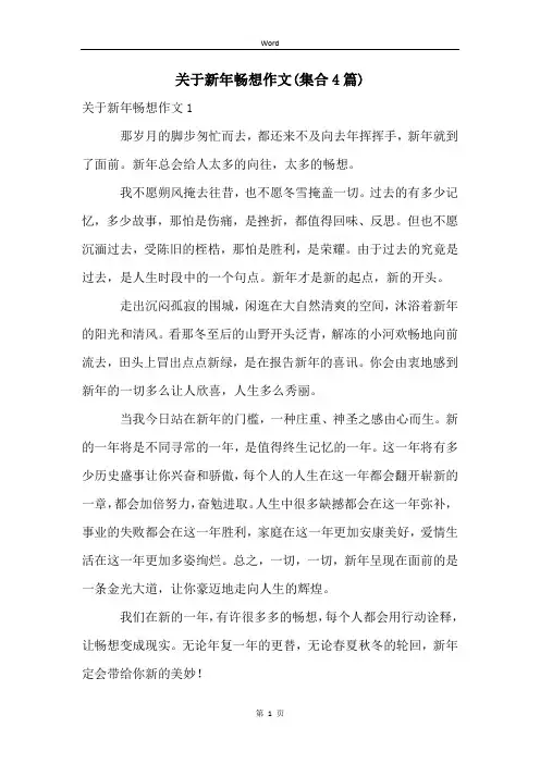 关于新年畅想作文(集合4篇)