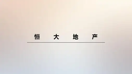 恒大房地产PPT