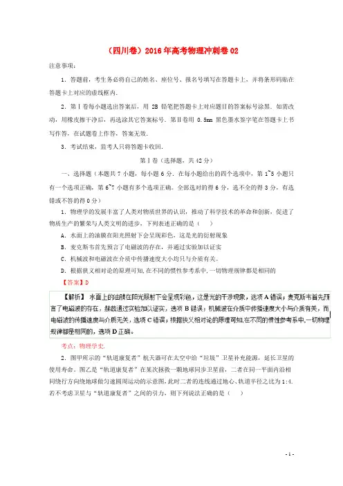 高考物理冲刺卷021