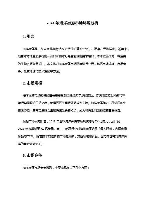 2024年海洋微藻市场环境分析