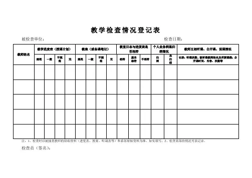 教学检查情况登记表.doc