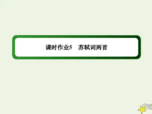 高中语文第二单元宋词第5课苏轼词两首课时作业课件必修4