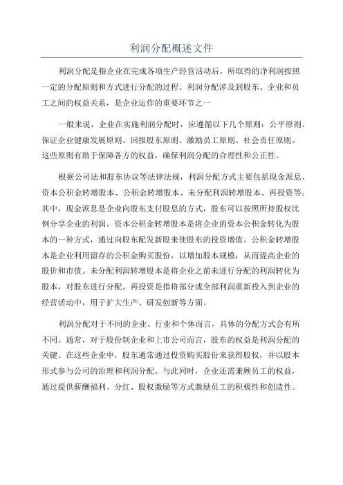 利润分配概述文件
