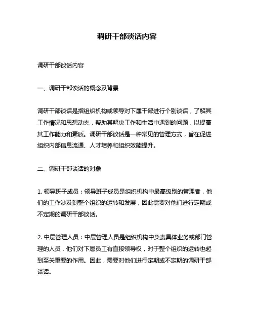 调研干部谈话内容