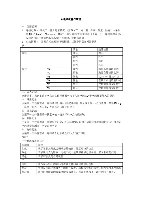 心电图机操作规程