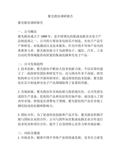 紫光股份调研报告