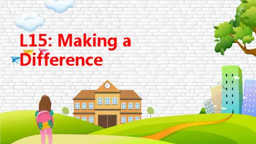 Lesson+15+Making a difference 冀教版课件