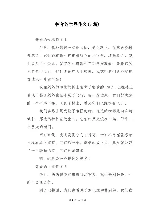 神奇的世界作文(3篇)