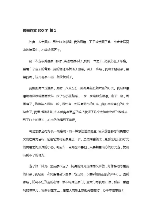 感谢你的微光作文