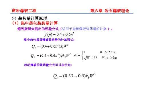 凿岩爆破工程-装药量计算原理