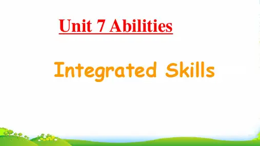 牛津译林版七年级英语下册Unit7 Abilities优课件
