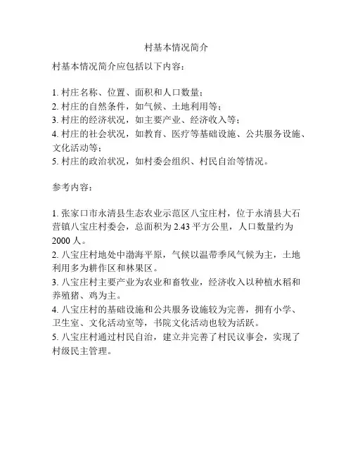 村基本情况简介