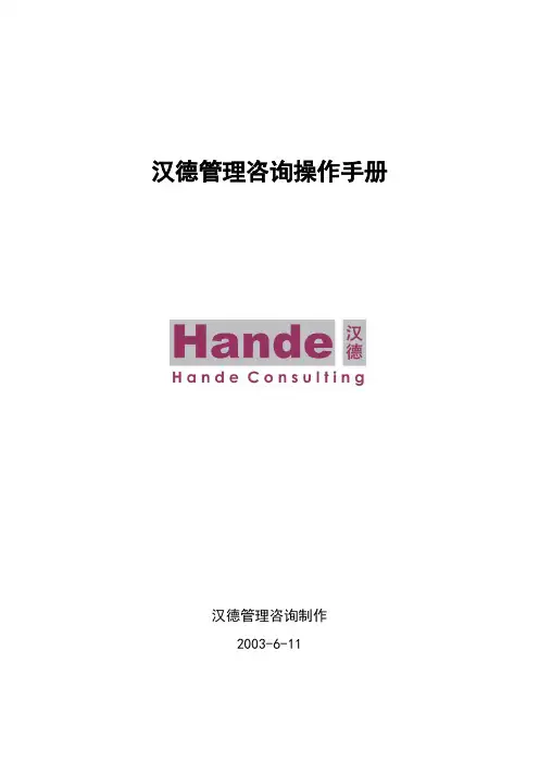 汉德管理咨询操作手册