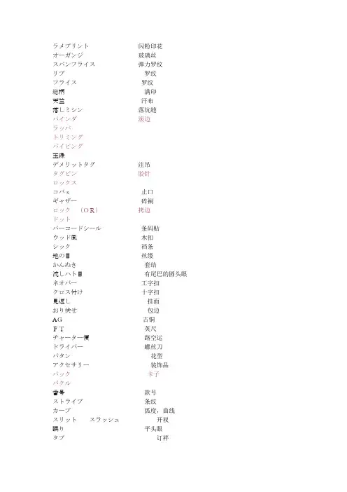 服装日本语