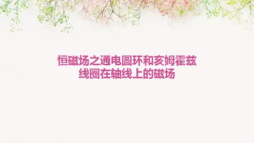 恒磁场之通电圆环和亥姆霍兹线圈在轴线上的磁场