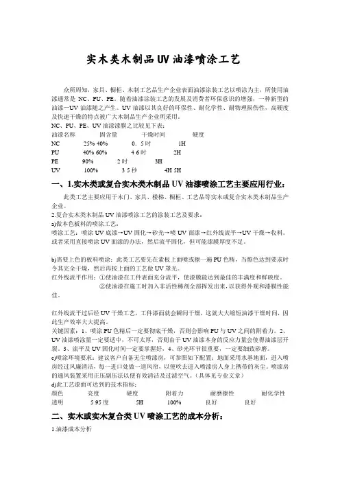 实木类木制品UV油漆喷涂工艺