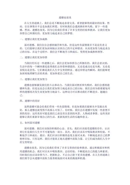 遗憾也很美