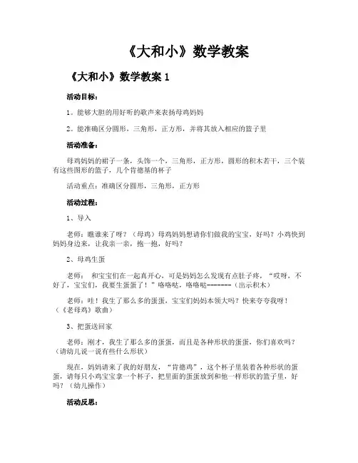 《大和小》数学教案