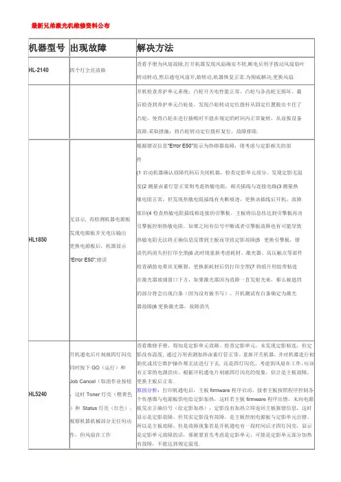 兄弟系列故障