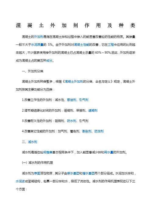混凝土外加剂作用及种类