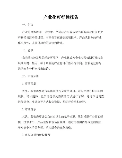 产业化可行性报告