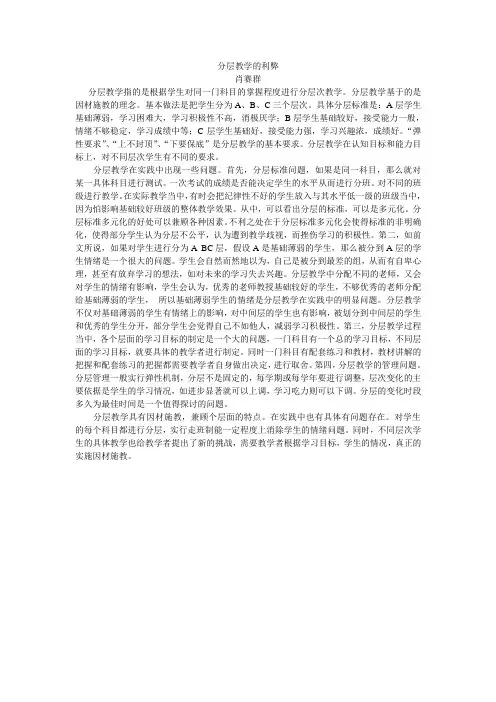 分层教育的利弊文档