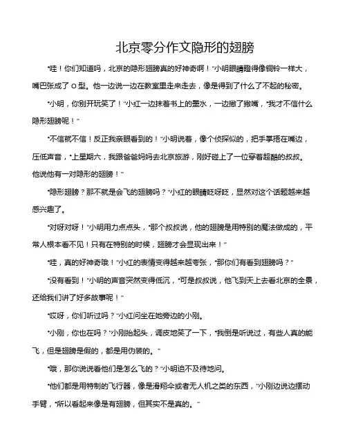 北京零分作文隐形的翅膀