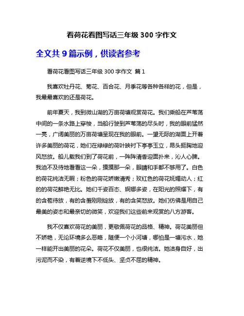 看荷花看图写话三年级300字作文