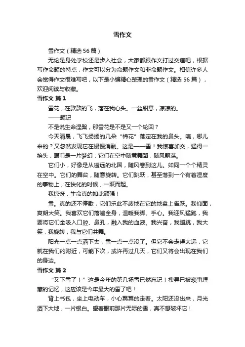 雪作文（精选56篇）