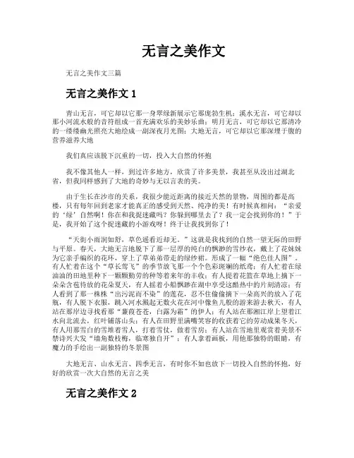 无言之美作文
