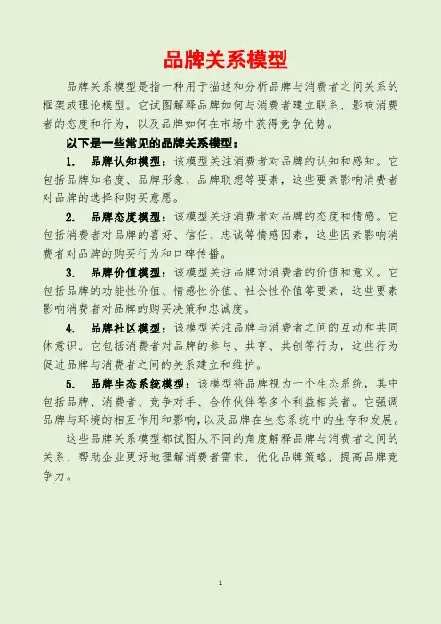 品牌关系模型