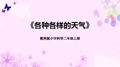 最新教科版小学科学二年级上册《各种各样的天气》教学课件