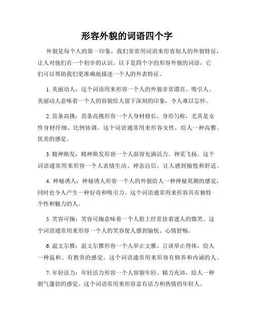 形容外貌的词语四个字