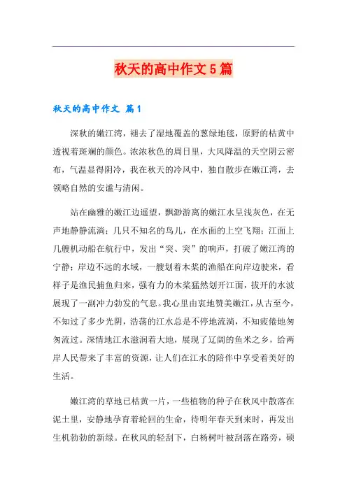 秋天的高中作文5篇