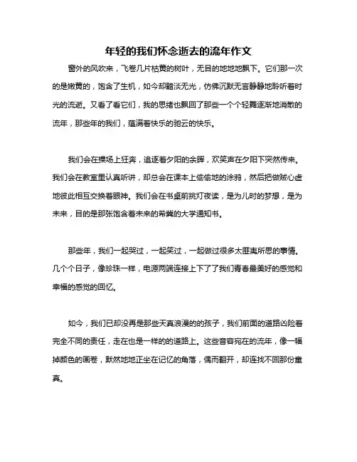 年轻的我们怀念逝去的流年作文