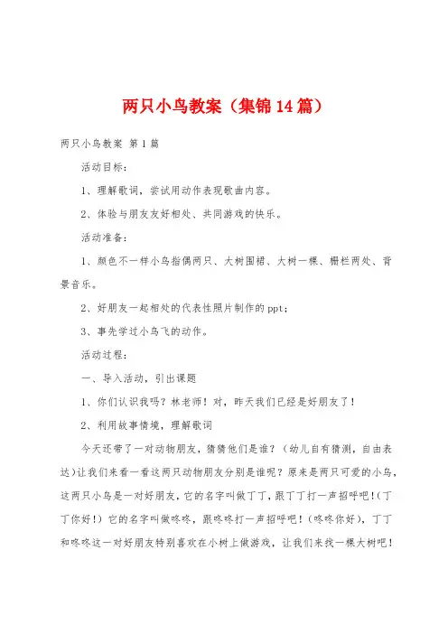 两只小鸟教案(集锦14篇)