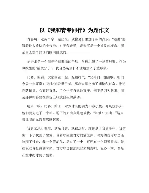 以《我和青春同行》为题作文