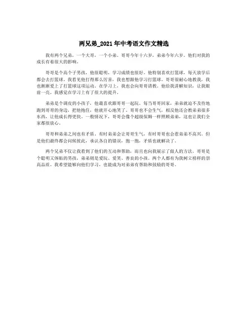 两兄弟_2021年中考语文作文精选